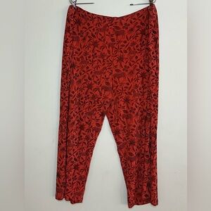 Coldwater Creek High Waisted Zebra Print Cropped Wide Leg Pull On Pants Sz 3X